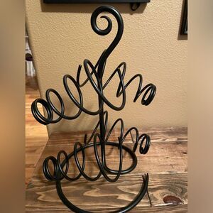 Vintage Wrought Iron Swirl Wine Holder